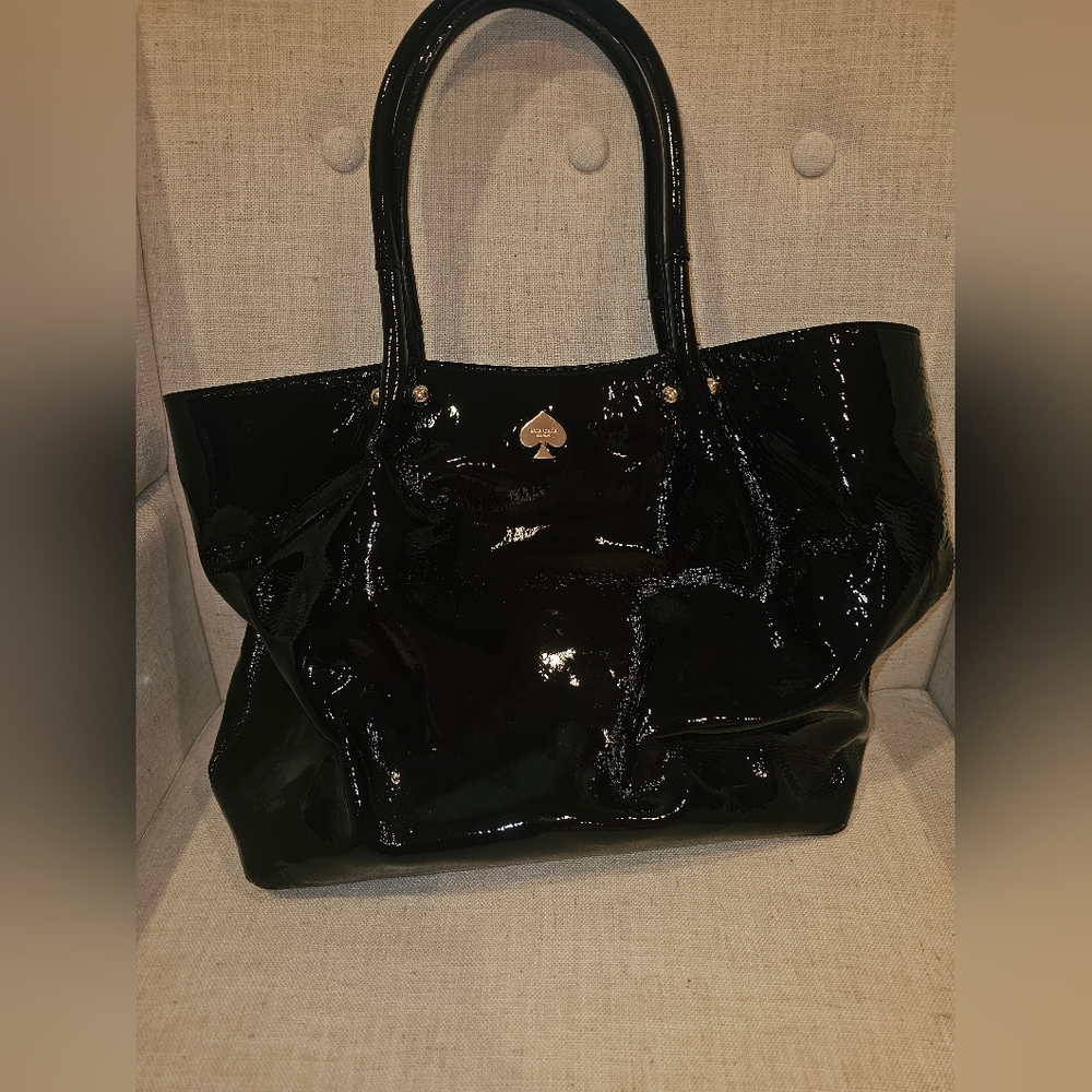 Kate Spade Black Patent Leather Tote Bag